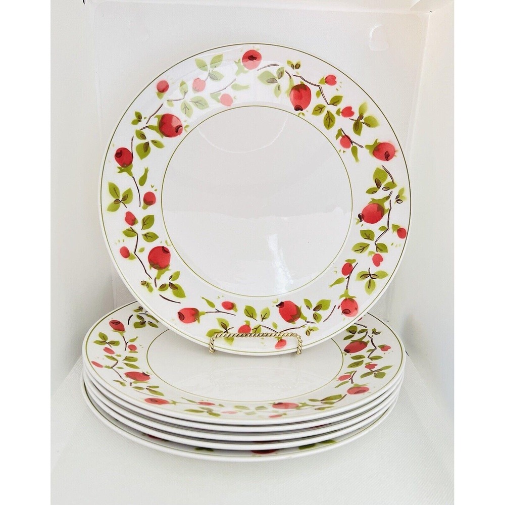 Vintage Mikasa Rose Buds Floral 10" Dinner Plates Lot - Set Of 6‎